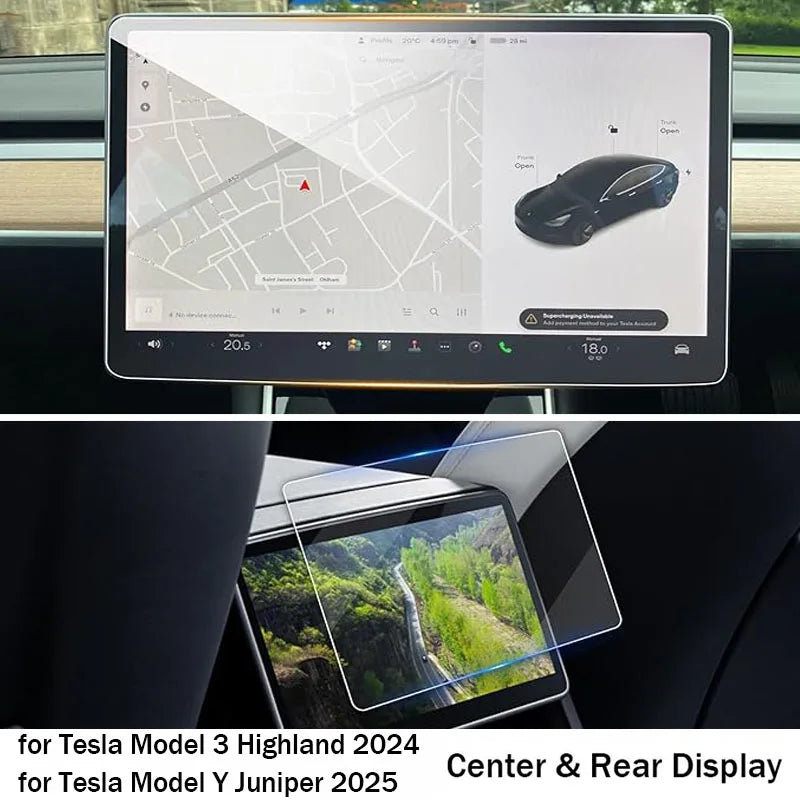 Tempered Glass Film Protector -for Tesla Model 3 Highland Model Y Juniper 2025