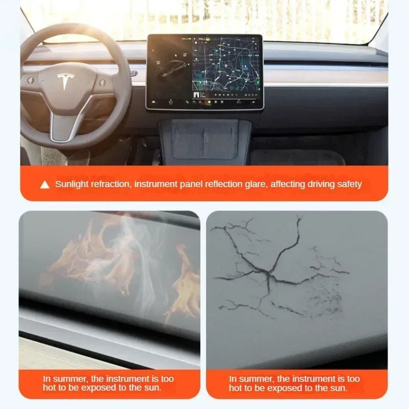 Anti-UV Dashboard Cover for Tesla Model 3 Y S